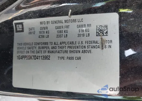 2013 Buick Verano из США, поврежденный, VIN 1G4PP5SK7D4113962